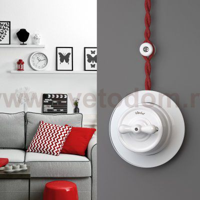 Ретро кабель витой 3х1,5 красный (под заказ) W6453548