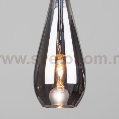 Подвесной светильник со стеклянным плафоном Eurosvet 50202/1 дымчатый Ilario