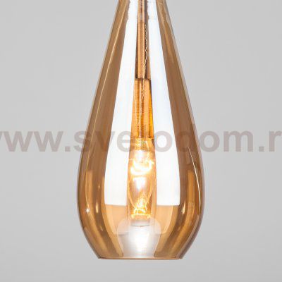 Подвесной светильник со стеклянным плафоном Eurosvet 50202/1 янтарный Ilario