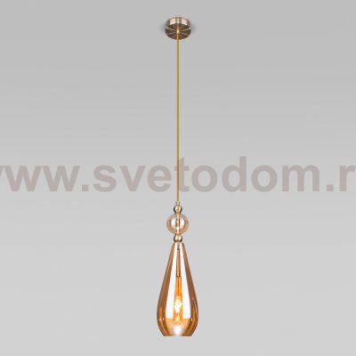 Подвесной светильник со стеклянным плафоном Eurosvet 50202/1 янтарный Ilario