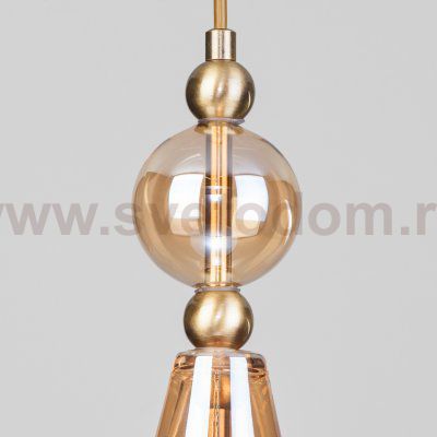 Подвесной светильник со стеклянным плафоном Eurosvet 50202/1 янтарный Ilario