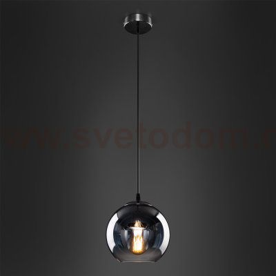 Подвесной светильник со стеклянным плафоном Eurosvet 50200/1 дымчатый Rowan