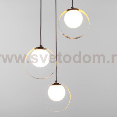 Подвесной светильник со стеклянными плафонами Eurosvet 50205/3 черный/бронза Dublin