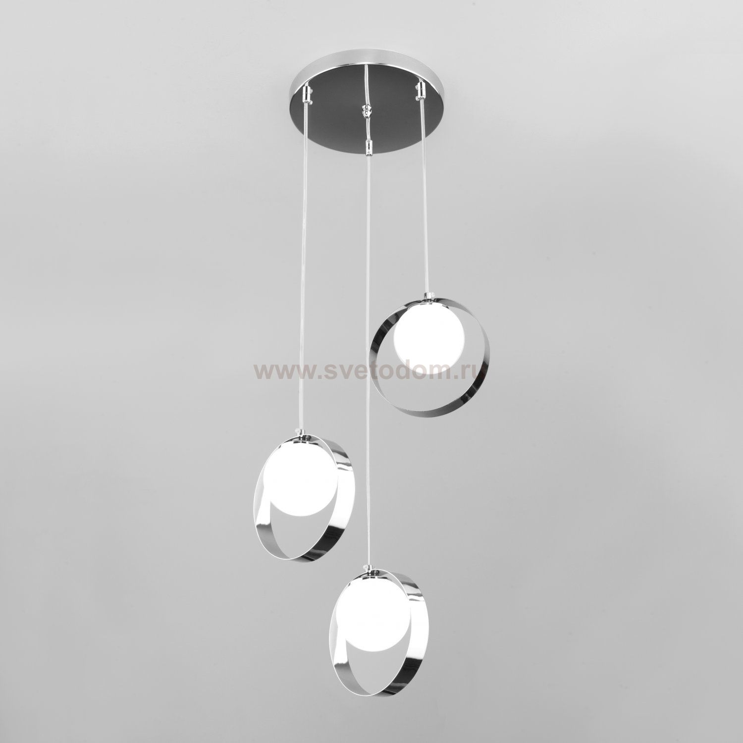 Подвесной светильник со стеклянными плафонами Eurosvet 50205/3 хром Dublin