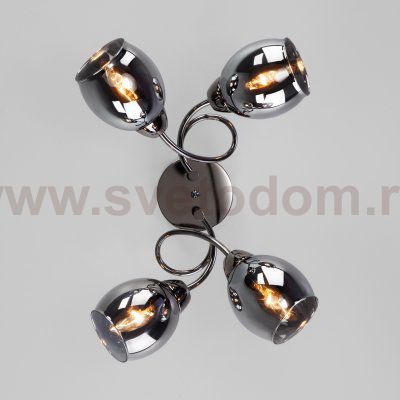 Потолочная люстра со стеклянными плафонами Eurosvet 30171/4 черный жемчуг Roselyn