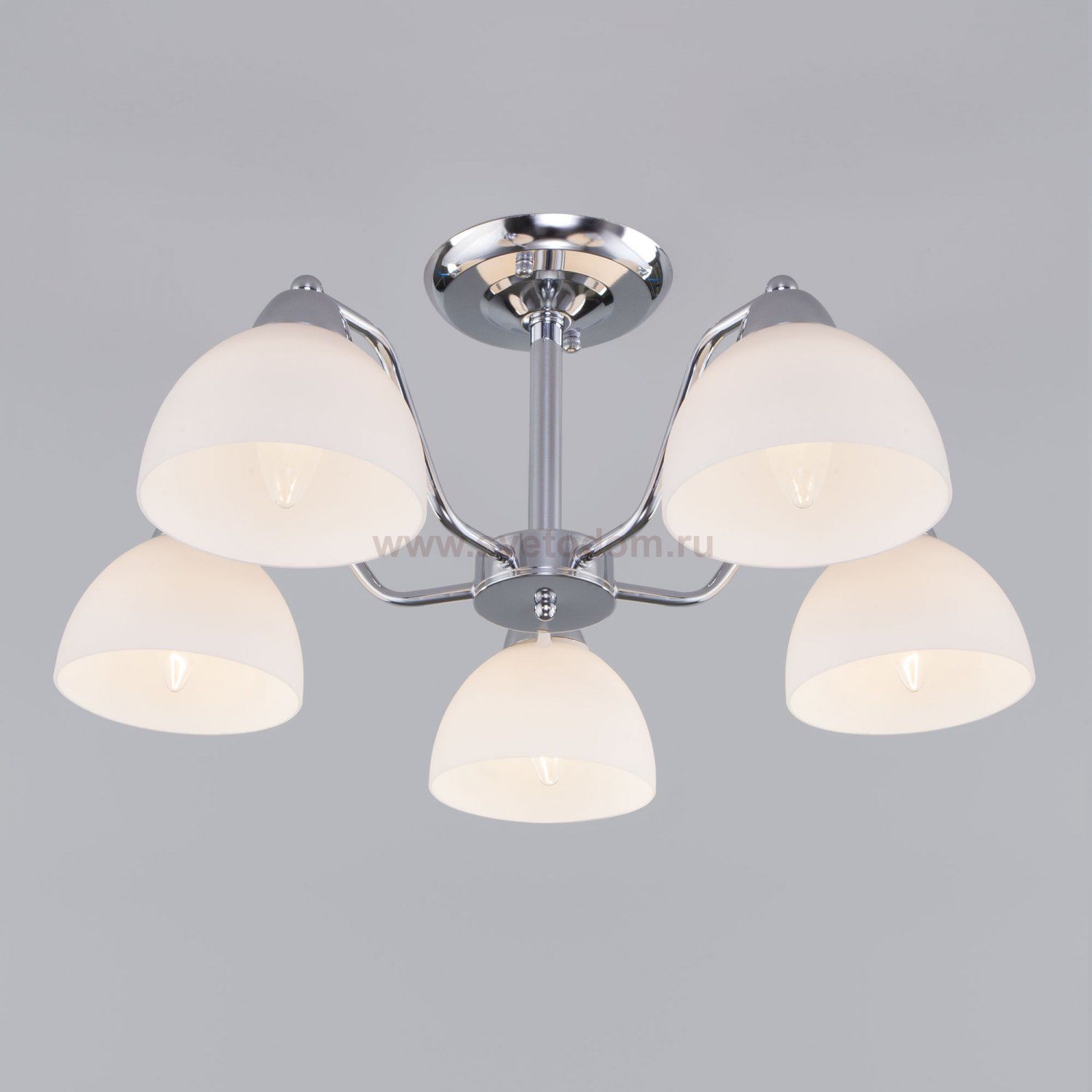 Потолочная люстра со стеклянными плафонами Eurosvet 30172/5 хром Carissa