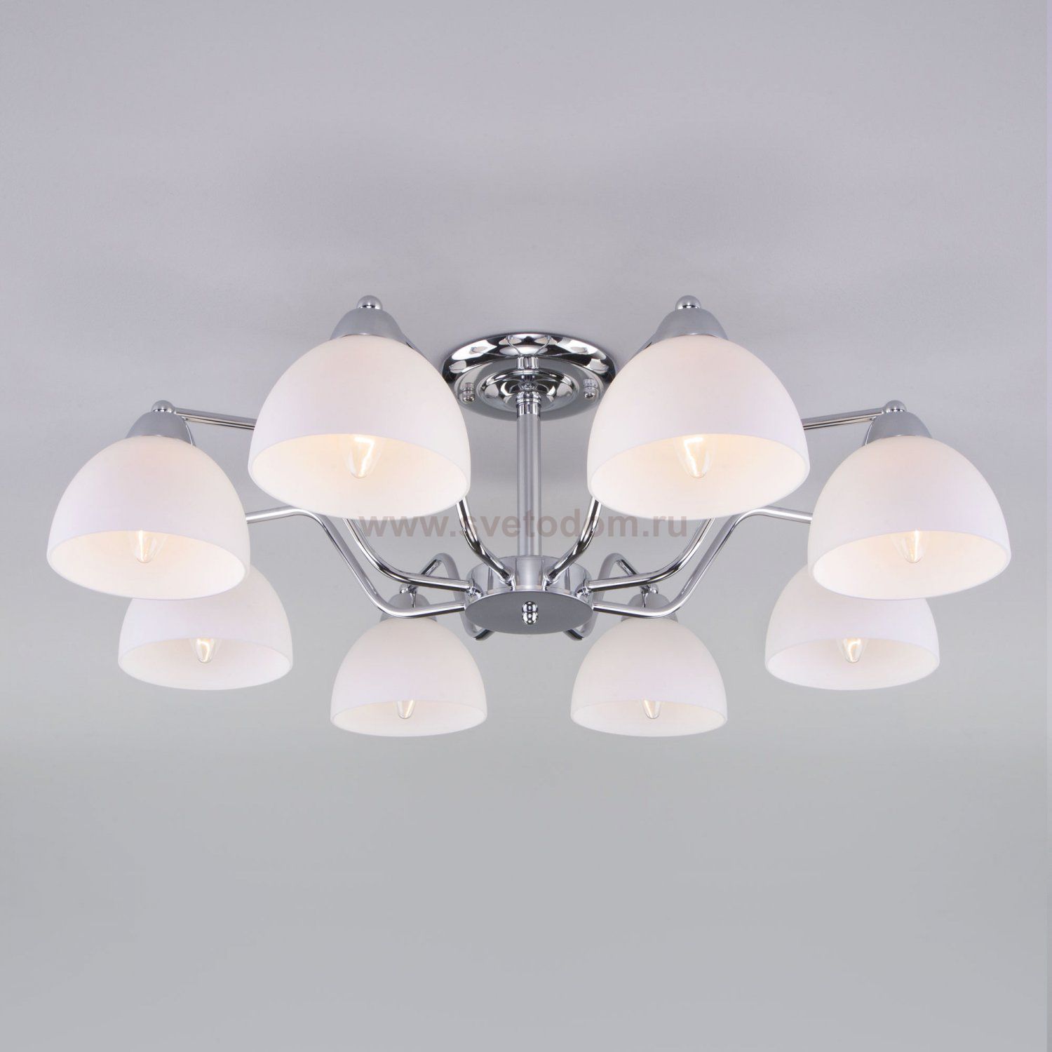 Потолочная люстра со стеклянными плафонами Eurosvet 30172/8 хром Carissa