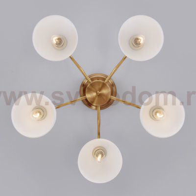 Потолочная люстра со стеклянными плафонами Eurosvet 30172/5 античная бронза Carissa