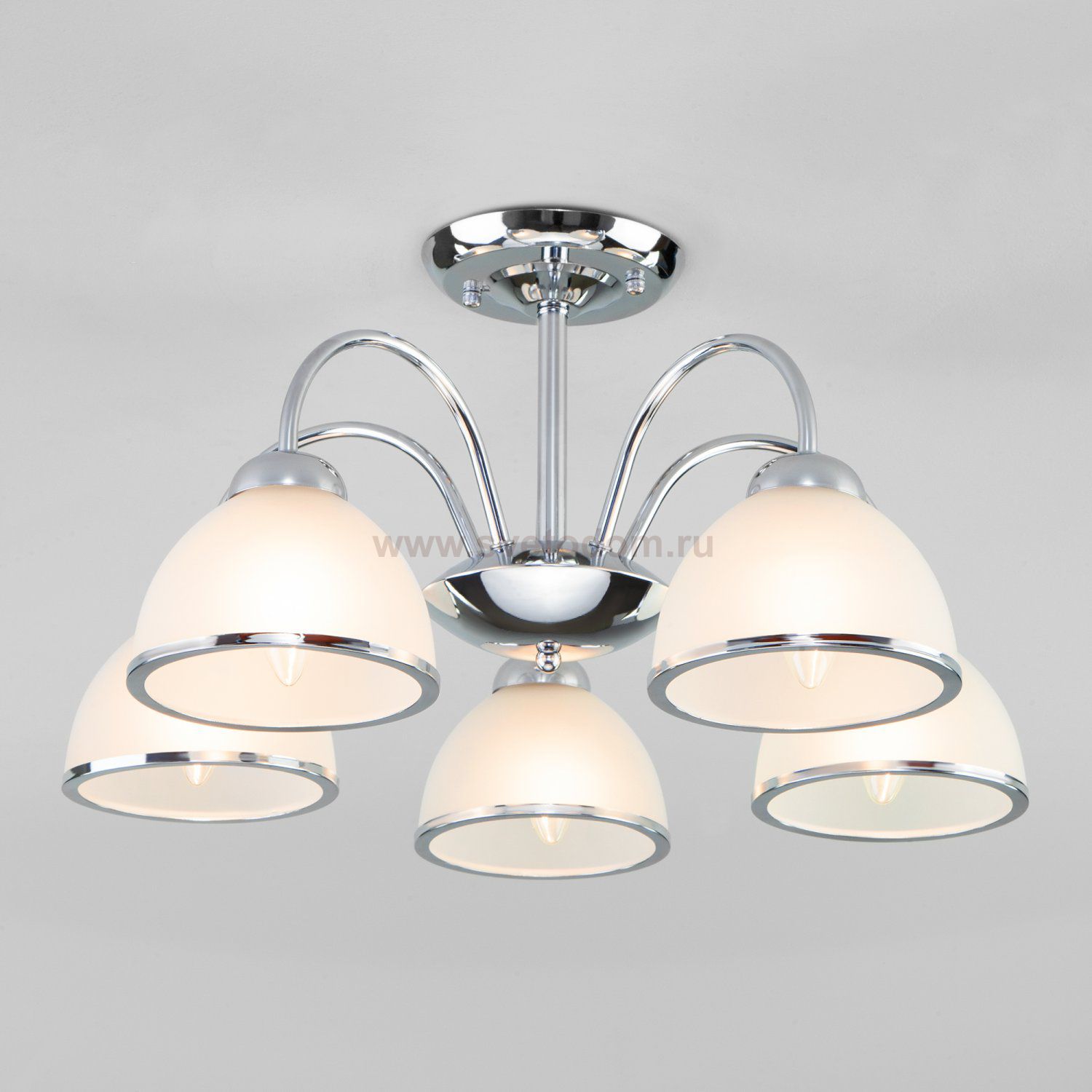 Потолочная люстра со стеклянными плафонами Eurosvet 30174/5 хром Shanon