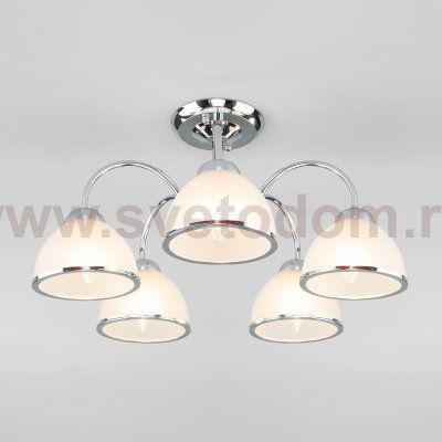 Потолочная люстра со стеклянными плафонами Eurosvet 30174/5 хром Shanon