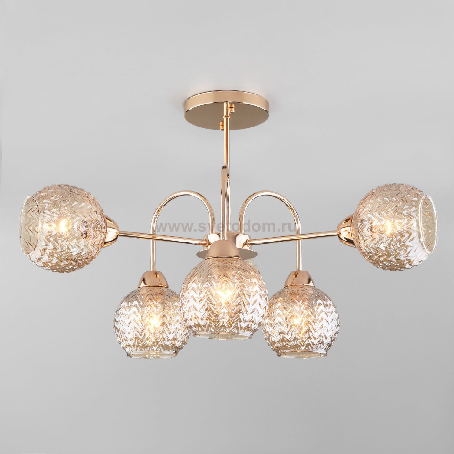 Потолочная люстра со стеклянными плафонами Eurosvet 30175/6 золото Ottawa