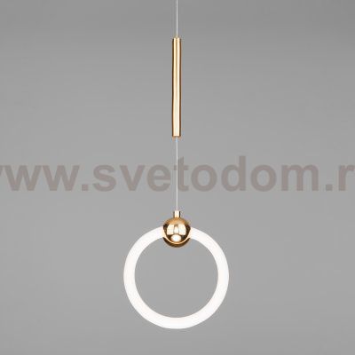 Подвесной светодиодный светильник кольцо Eurosvet 90165/1 золото Rim