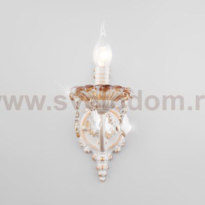 Настенный светильник бра Eurosvet 10118/1 белый с золотом/тонированный хрусталь Strotskis 