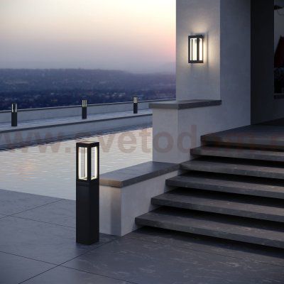 Уличный настенный светодиодный светильник Frame LED IP54 1527 TECHNO LED черный Elektrostandard