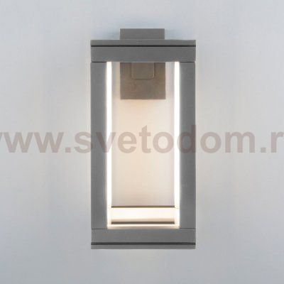 Уличный настенный светодиодный светильник Frame LED IP54 1527 TECHNO LED серый Elektrostandard