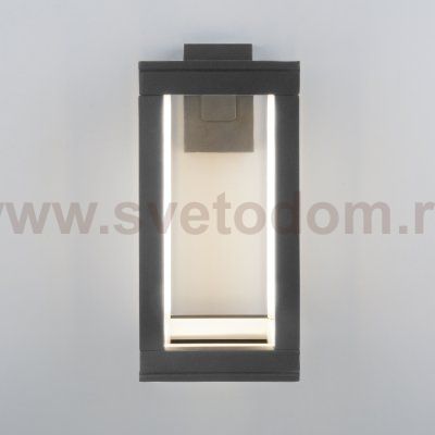 Уличный настенный светодиодный светильник Frame LED IP54 1527 TECHNO LED серый Elektrostandard