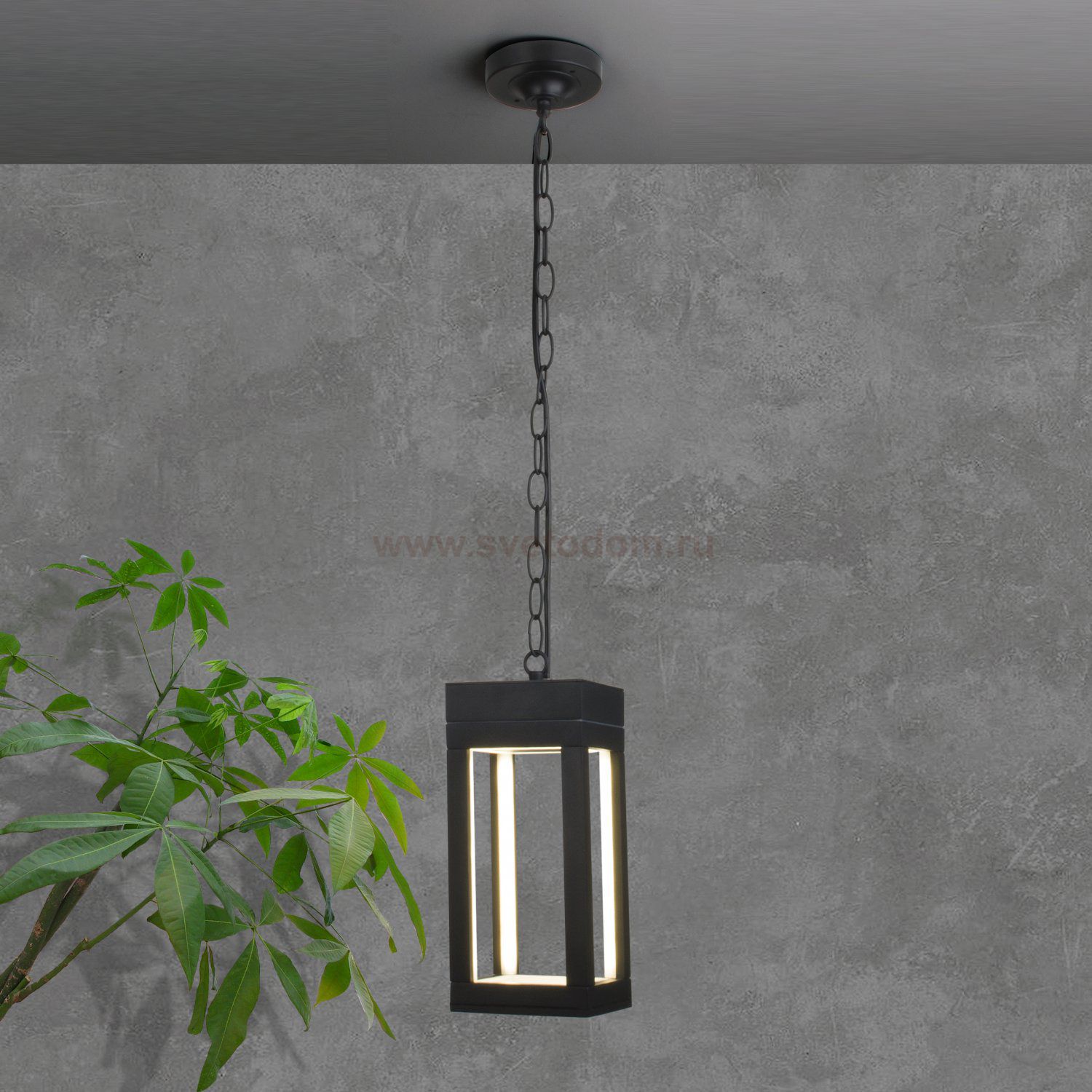 Уличный подвесной светодиодный светильник Frame LED IP54 1528 TECHNO LED черный Elektrostandard