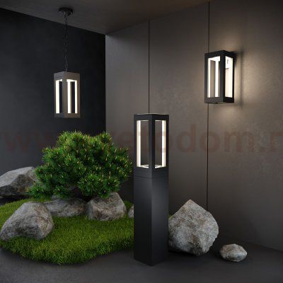 Уличный подвесной светодиодный светильник Frame LED IP54 1528 TECHNO LED черный Elektrostandard