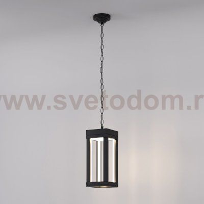 Уличный подвесной светодиодный светильник Frame LED IP54 1528 TECHNO LED черный Elektrostandard