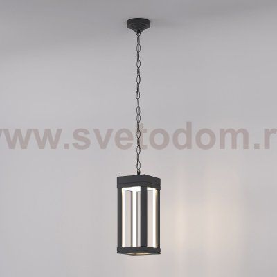 Уличный подвесной светодиодный светильник Frame LED IP54 1528 TECHNO LED серый Elektrostandard