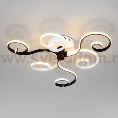 Потолочный светодиодный светильник с пультом управления Eurosvet 90149/3 белый/черный Friori