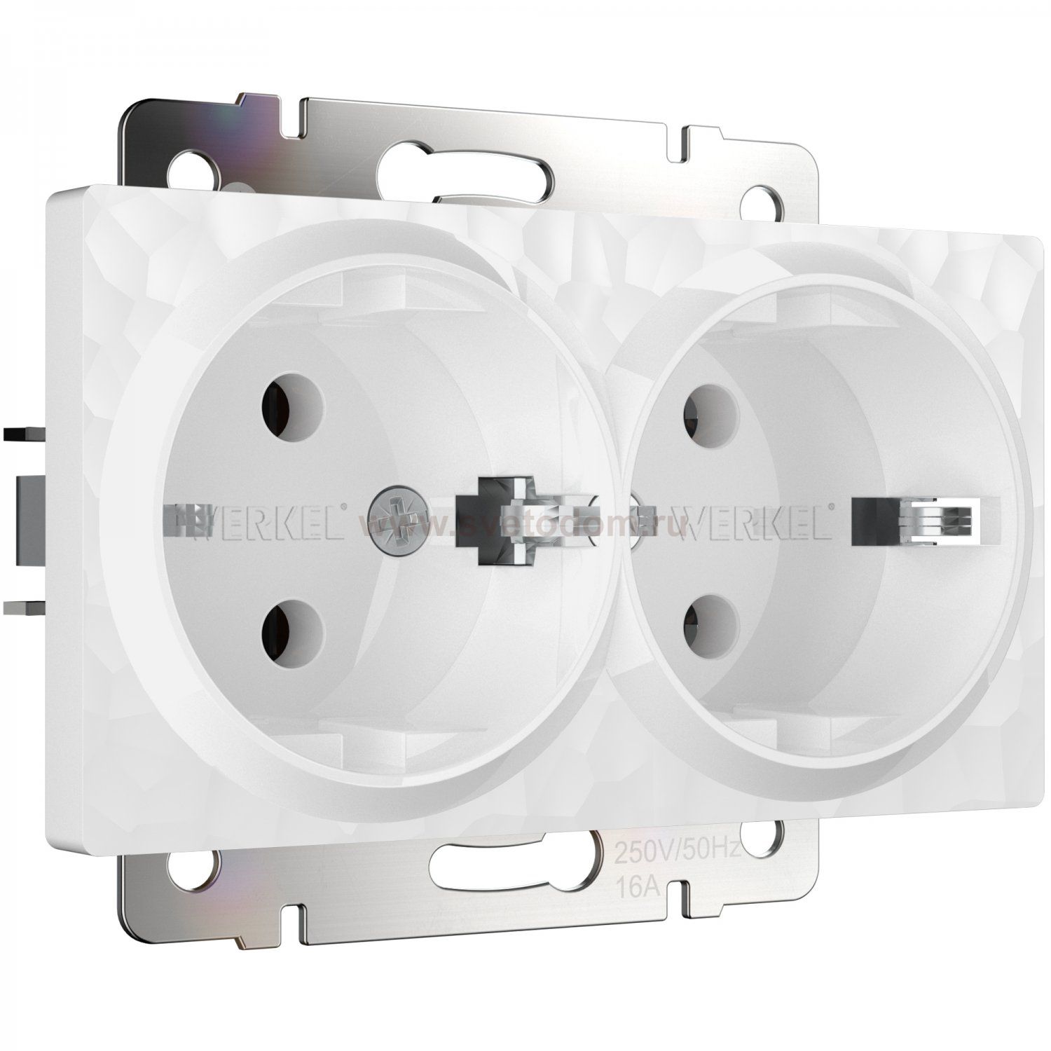 Розетка двойная с заземлением (белый) W1272001 Werkel