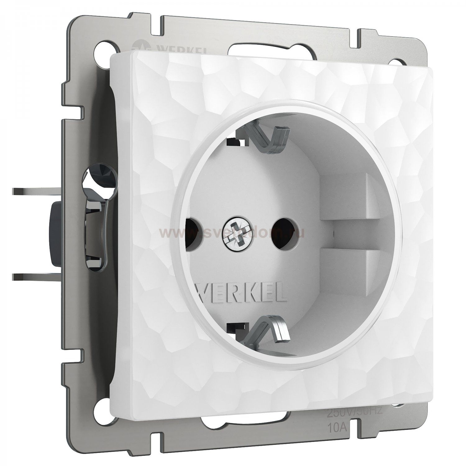 Розетка с заземлением и шторками (белый) W1271101 Werkel