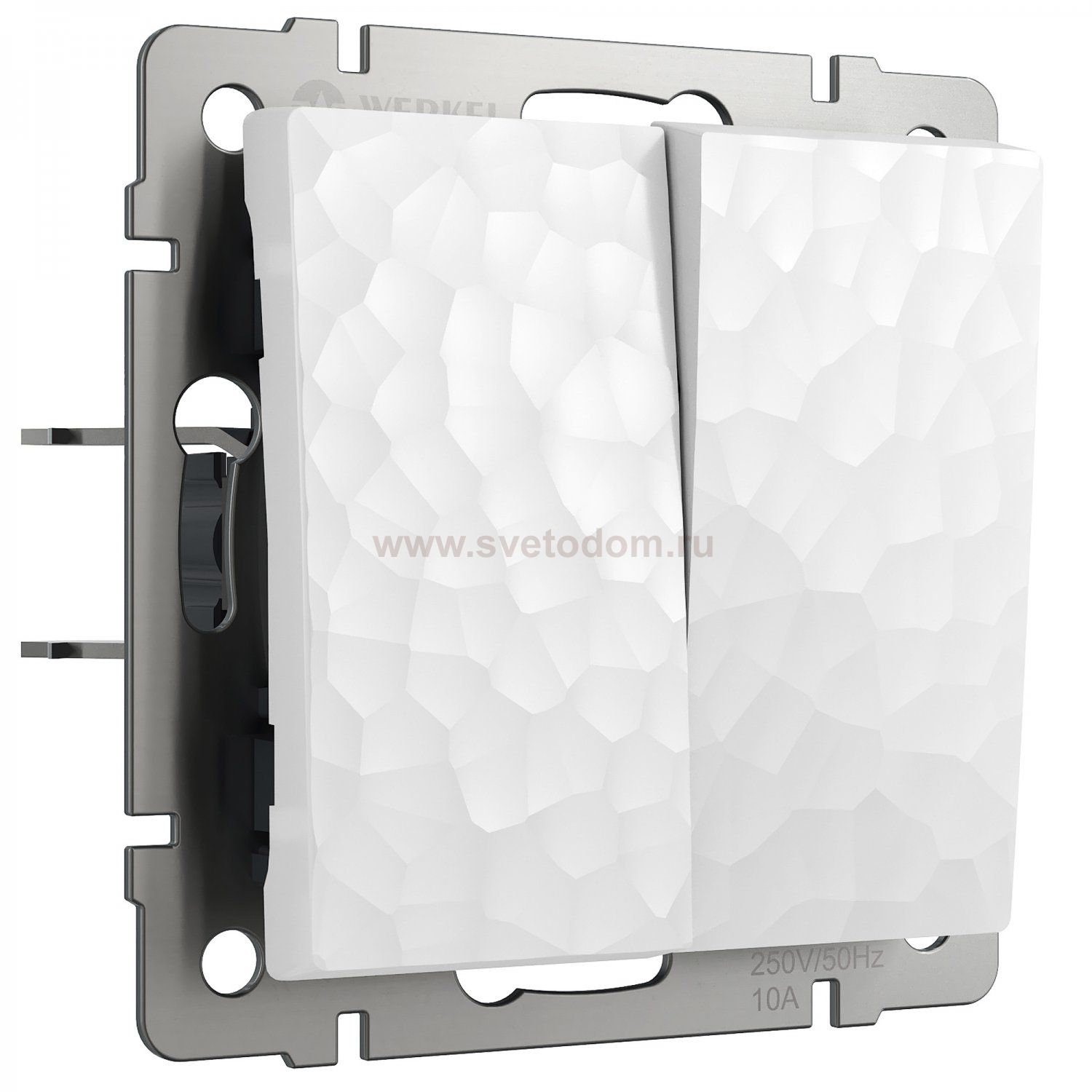 Выключатель двухклавишный проходной (белый) W1222001 Werkel