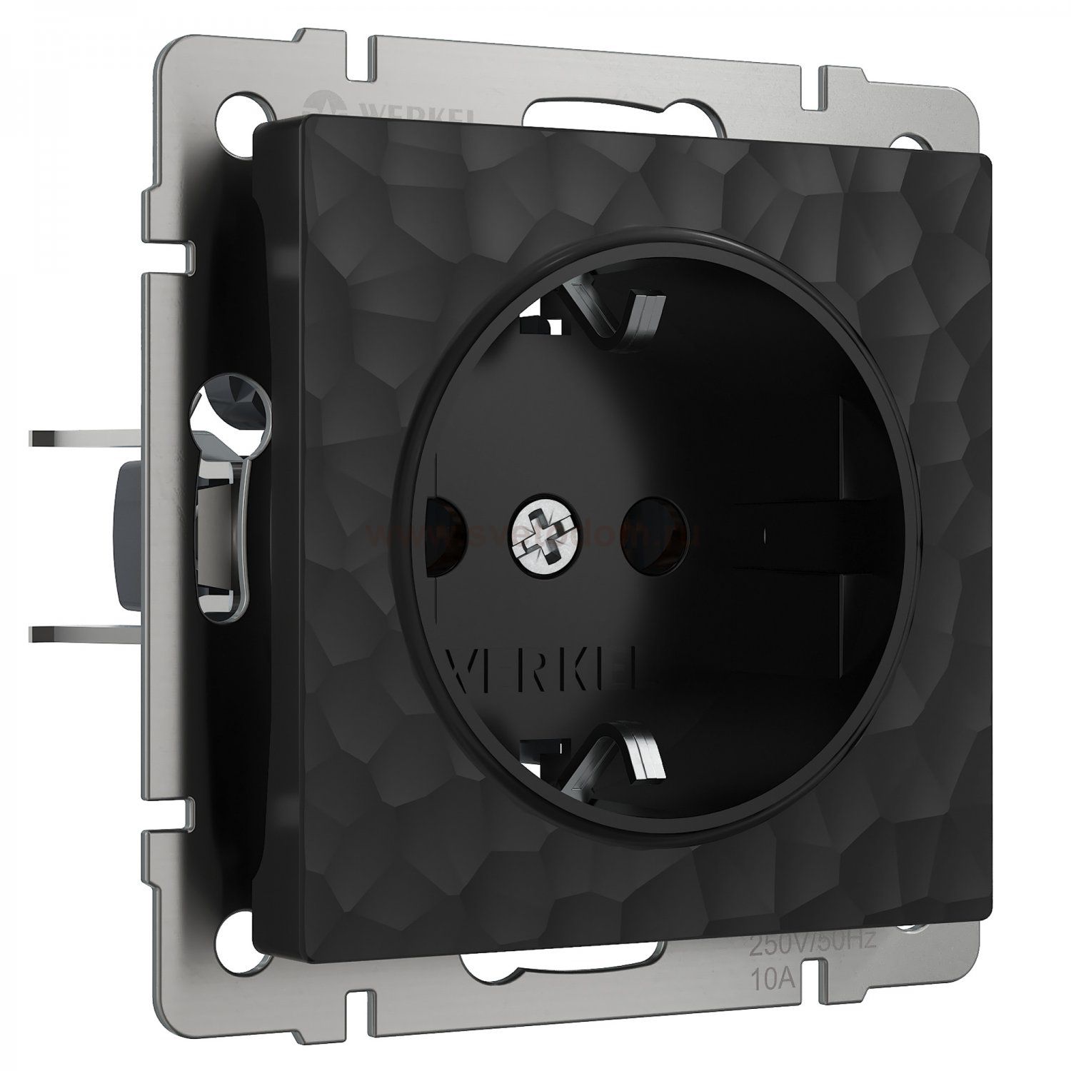 Розетка с заземлением (черный) W1271008 Werkel