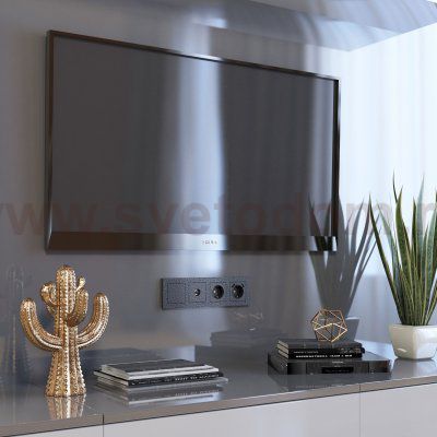 Розетка с заземлением и шторками (черный) W1271108 Werkel