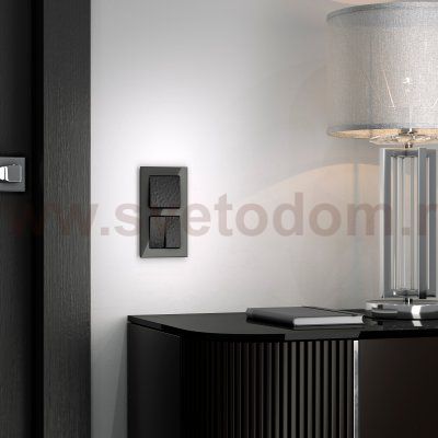 Выключатель двухклавишный проходной (черный) W1222008 Werkel