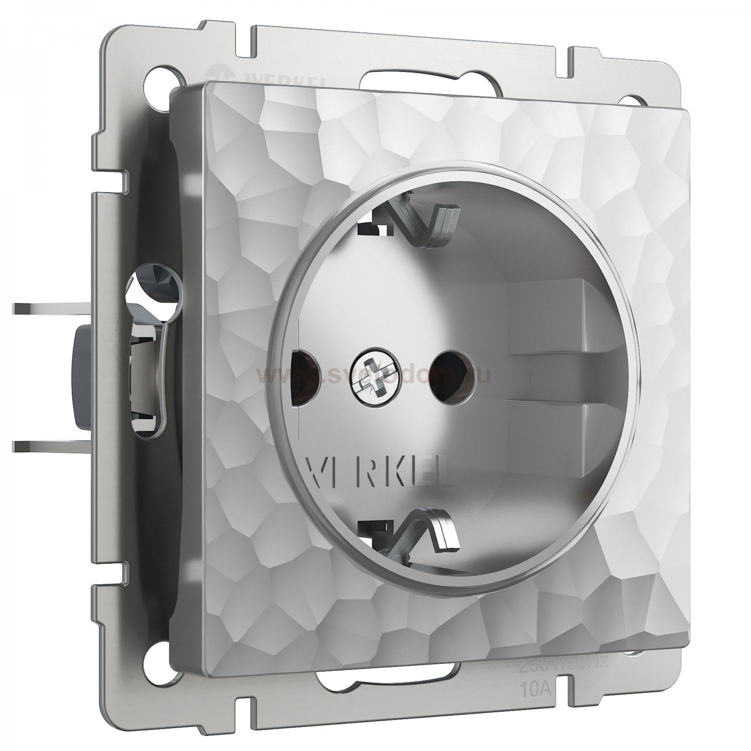 Розетка с заземлением (серебряный) W1271006 Werkel