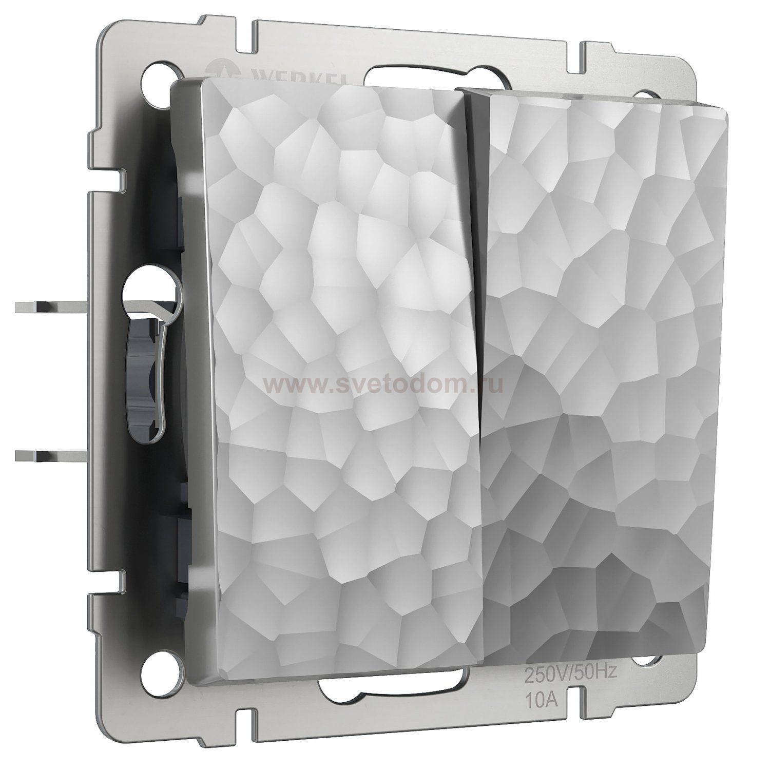 Выключатель двухклавишный (серебряный) W1220006 Werkel