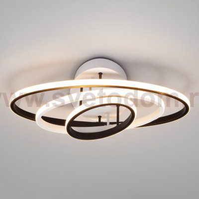 Потолочный светодиодный светильник с пультом управления Eurosvet 90237/3 белый/черный Lauda