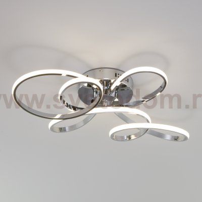 Потолочный светодиодный светильник с пультом управления Eurosvet 90127/2 хром Shaft