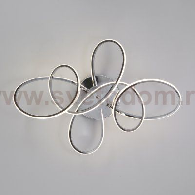 Потолочный светодиодный светильник с пультом управления Eurosvet 90127/2 хром Shaft