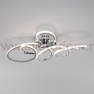 Потолочный светодиодный светильник с пультом управления Eurosvet 90127/2 хром Shaft