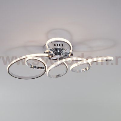 Потолочный светодиодный светильник с пультом управления Eurosvet 90127/2 хром Shaft