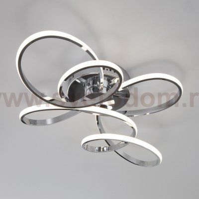 Потолочный светодиодный светильник с пультом управления Eurosvet 90127/2 хром Shaft