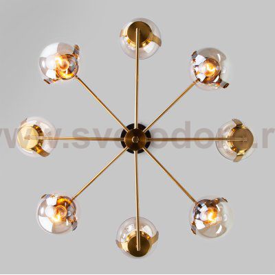 Потолочная люстра со стеклянными плафонами Eurosvet 70118/8 черный Creek