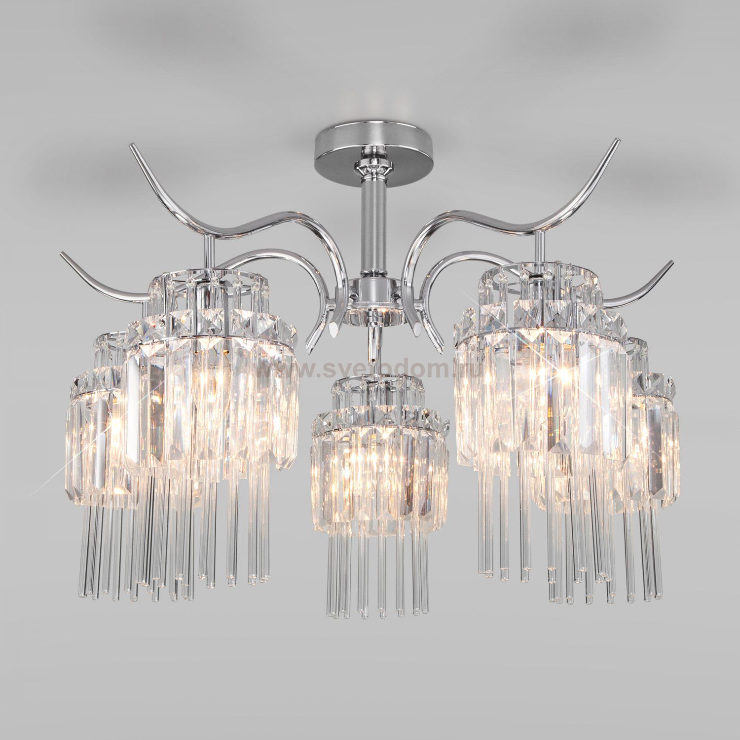 Потолочная люстра с хрусталём 10119/5 хром/прозрачный хрусталь Eurosvet