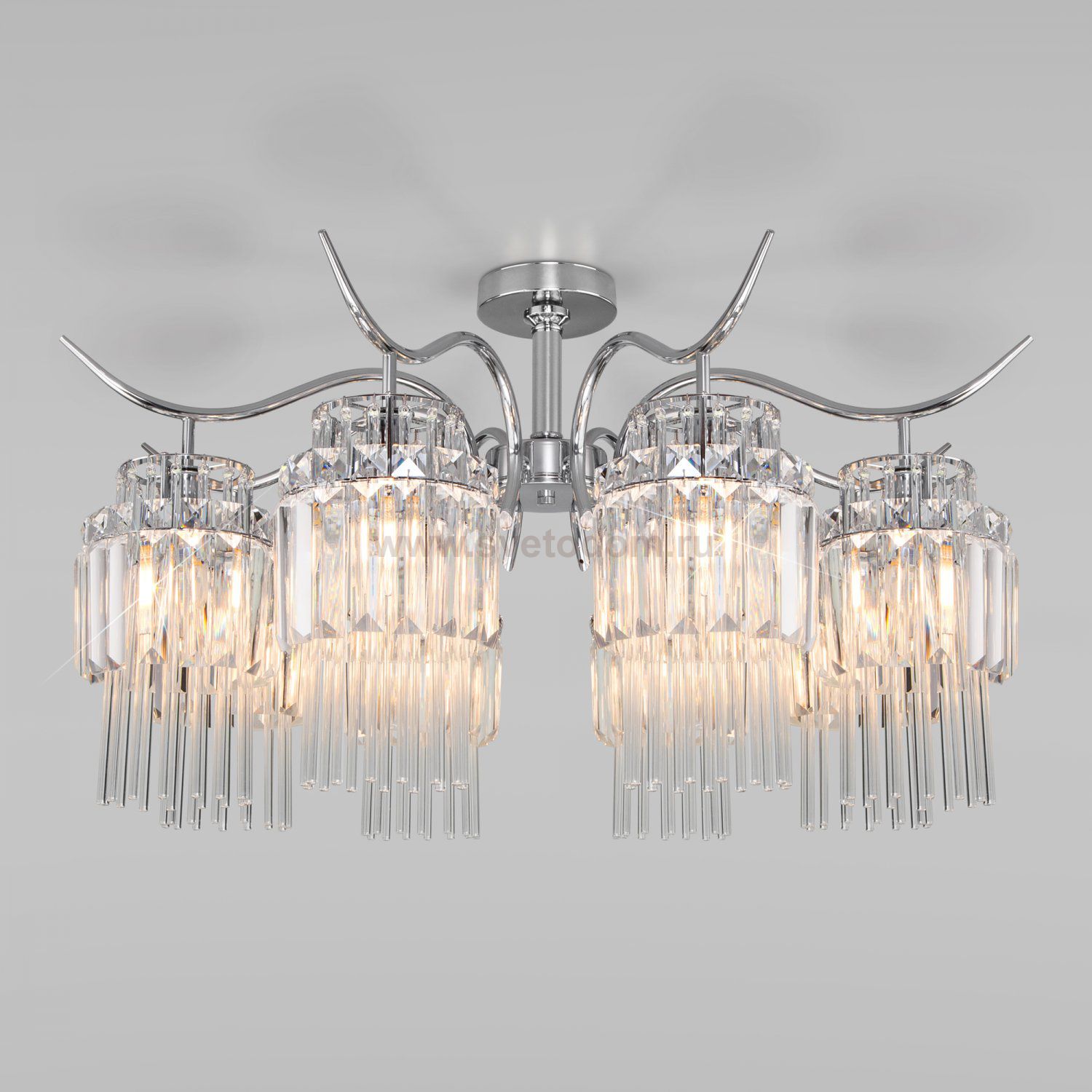 Потолочный светильник Eurosvet 10119/8 хром/прозрачный хрусталь Strotskis Sevilia