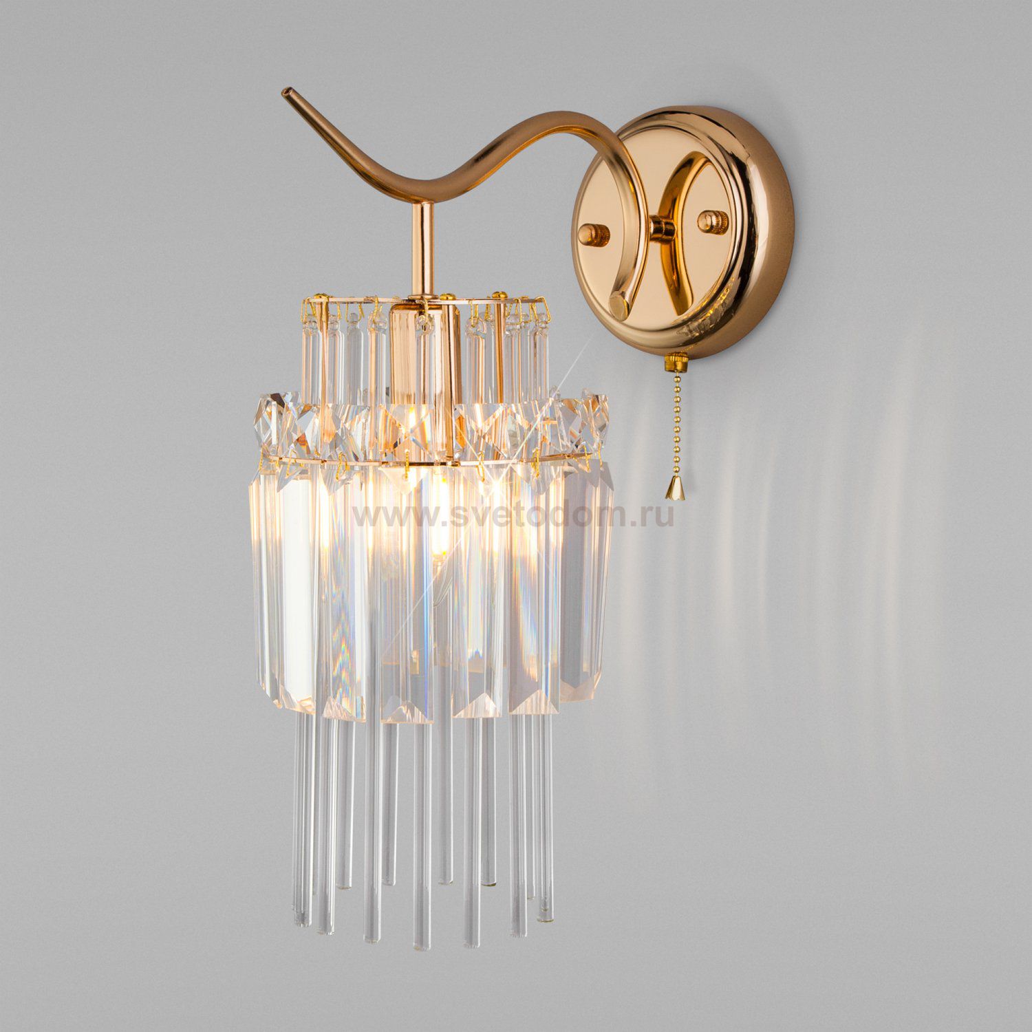 Бра с хрусталём 10119/1 золото/прозрачный хрусталь Eurosvet