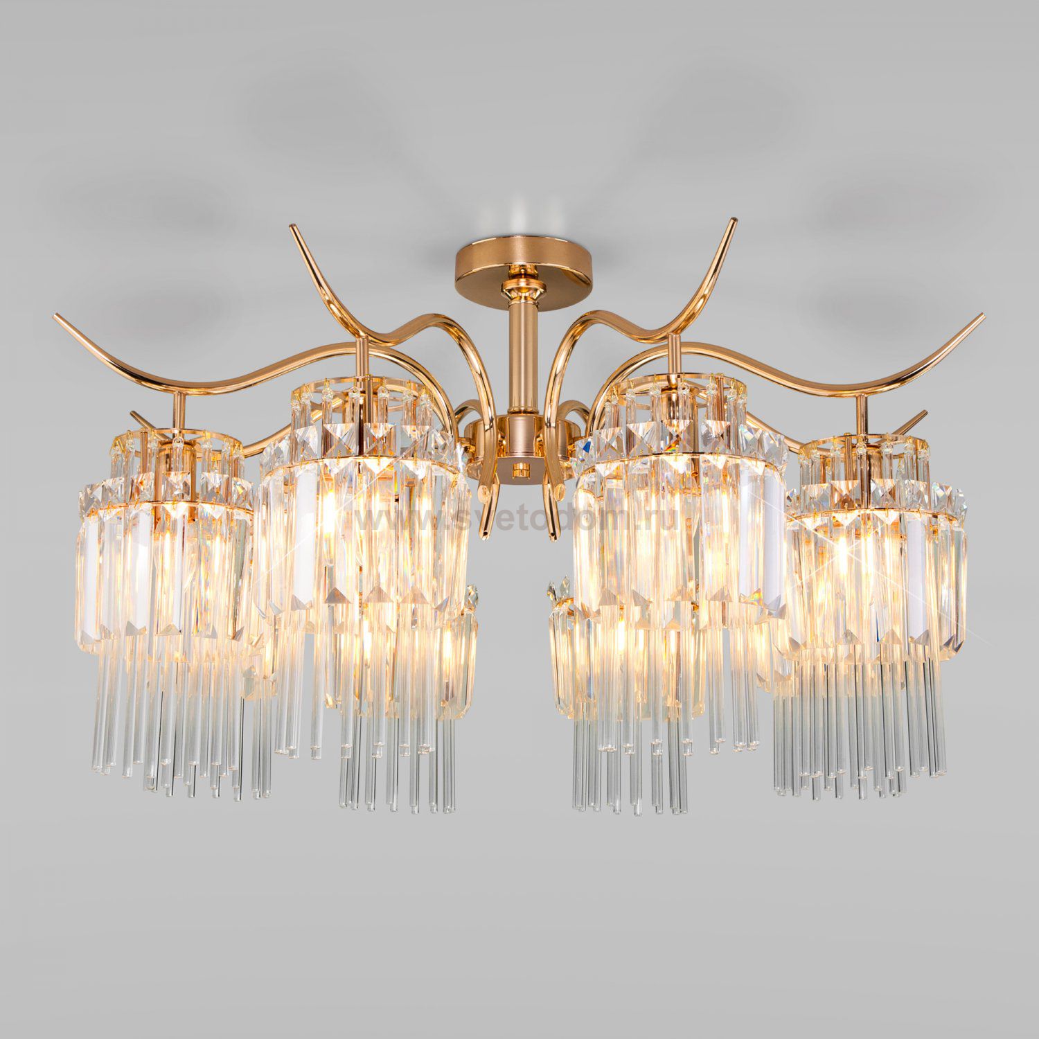 Потолочная люстра с хрусталём 10119/8 золото/прозрачный хрусталь Eurosvet