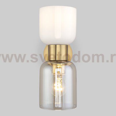 Настенный светильник со стеклянными плафонами Eurosvet 60118/2 латунь Tandem