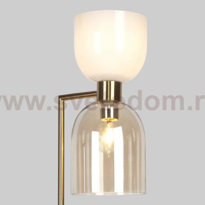 Торшер со стеклянными плафонами Eurosvet 01085/2 латунь Tandem