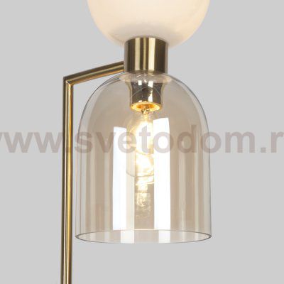 Торшер со стеклянными плафонами Eurosvet 01085/2 латунь Tandem