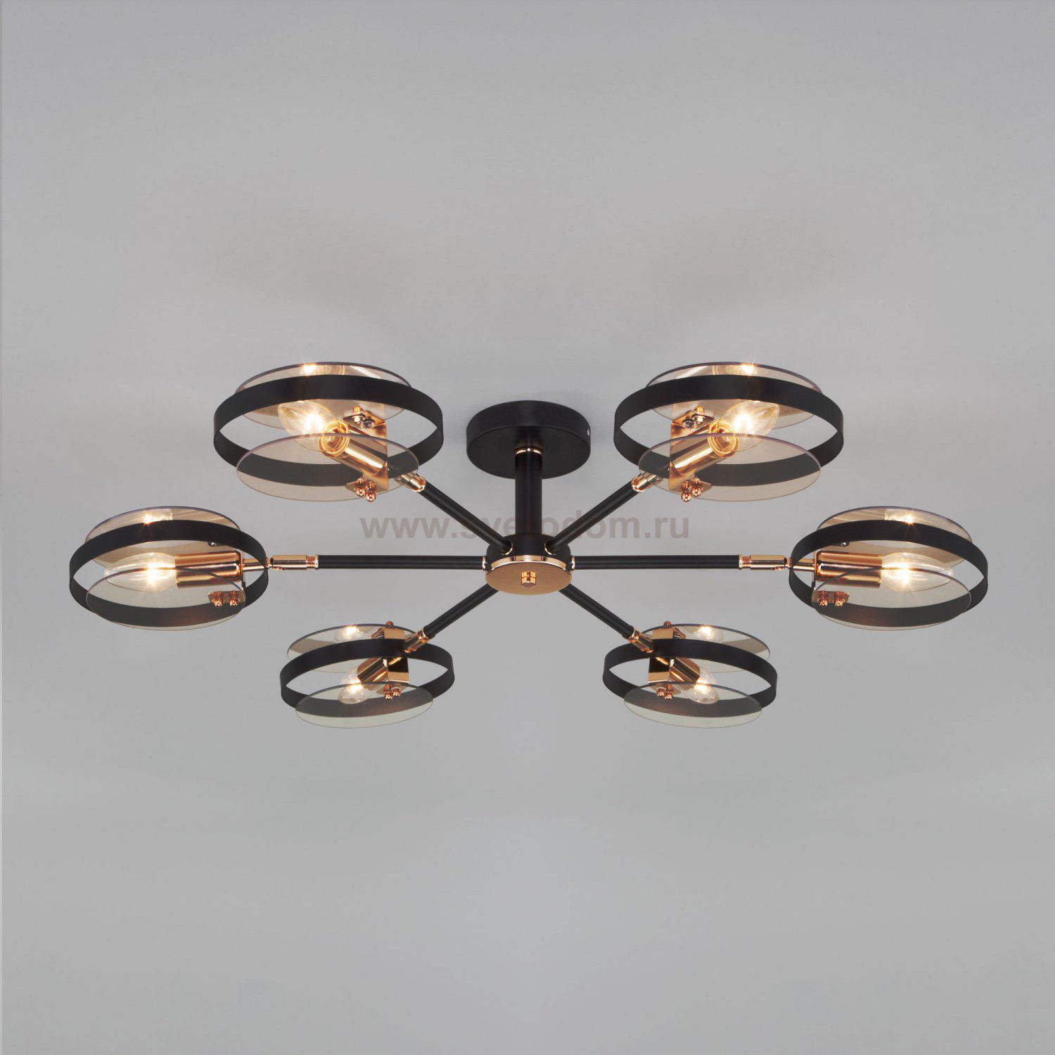 Потолочный светильник в стиле лофт Eurosvet Gallo 70121/6 черный