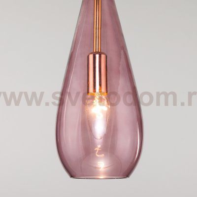 Подвесной светильник со стеклянным плафоном Eurosvet 50202/1 пурпурный Ilario