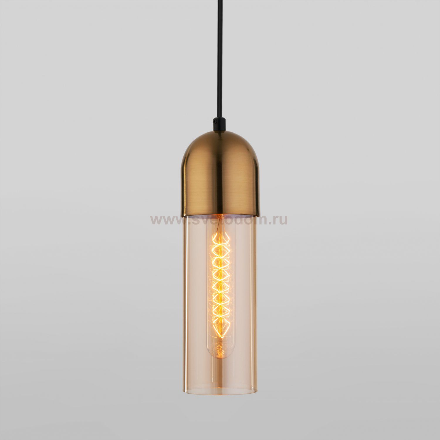 Подвесной светильник со стеклянным плафоном Eurosvet 50180/1 янтарный Airon